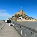 Panoramic view of Mont Saint Michel island during a small group day trip from Paris