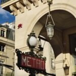 Paris Metro entrance with classic sign