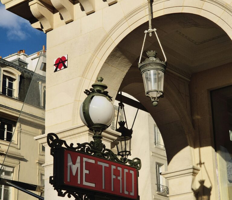 Paris Metro entrance with classic sign